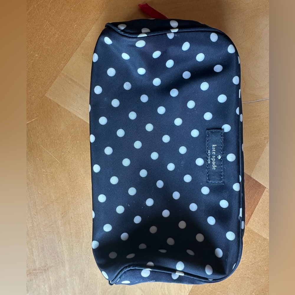 Kate Spade Black and White Polka Dot Pouch